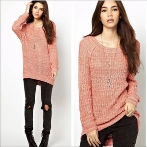 Free People Star Dune Orange Marled knit Sweater Small